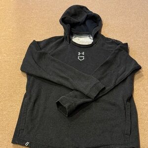 Under Armour Black Men's Hooded Baseball Sweatshirt with Front Logo